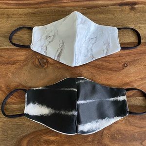 Ladies Marble print reversible face masks set of 5